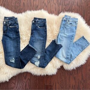 Set of 3 Old Navy girls size 10 distressed extra high-rise ROCKSTAR JEGGINGS